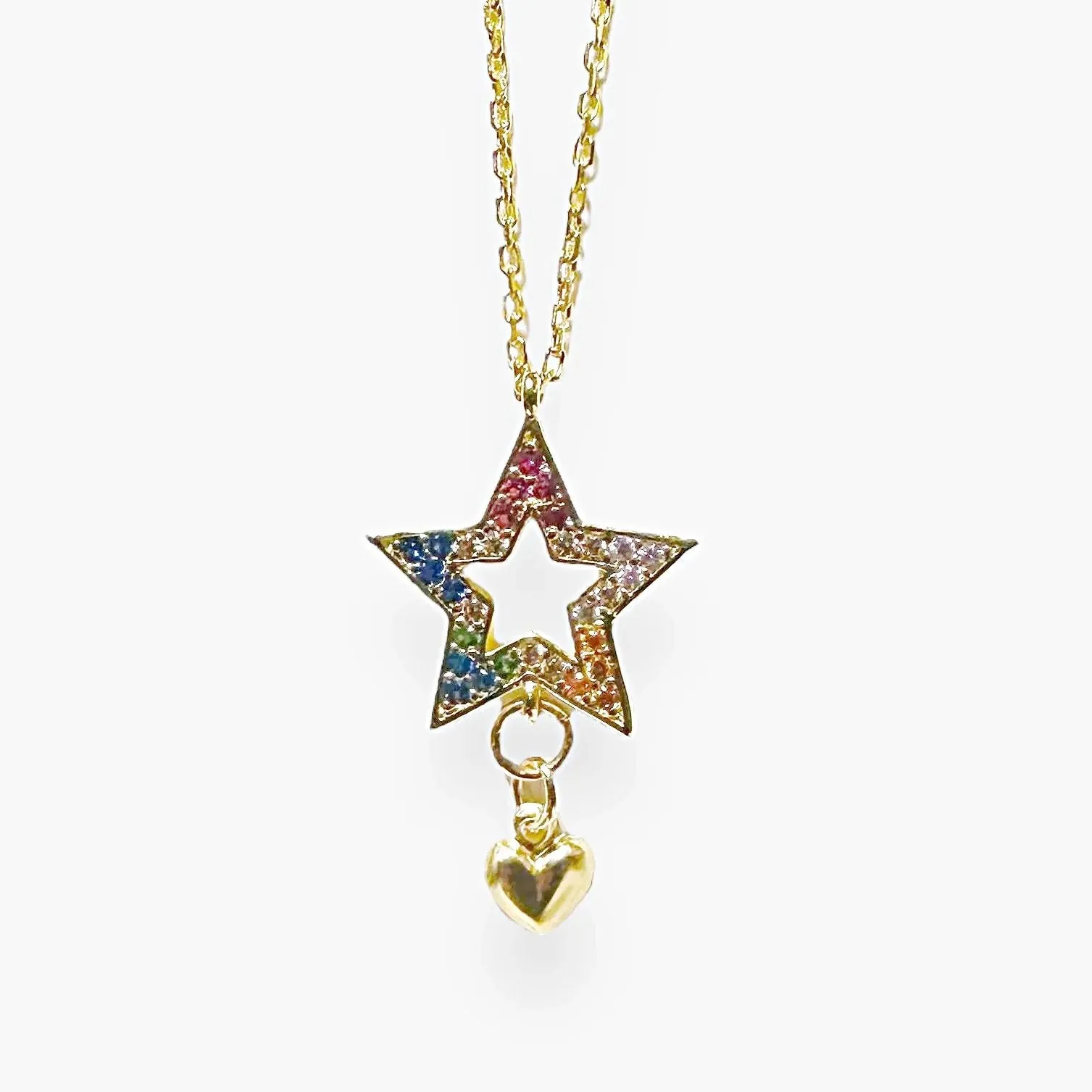Multicolor Cubic Zirconia Star Necklace