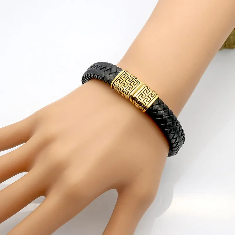 New Arrival Charm Men Accessories Simple Style Fashion Leather Bracelet Jewelry Bracelets Wholesale Birthday Gifts