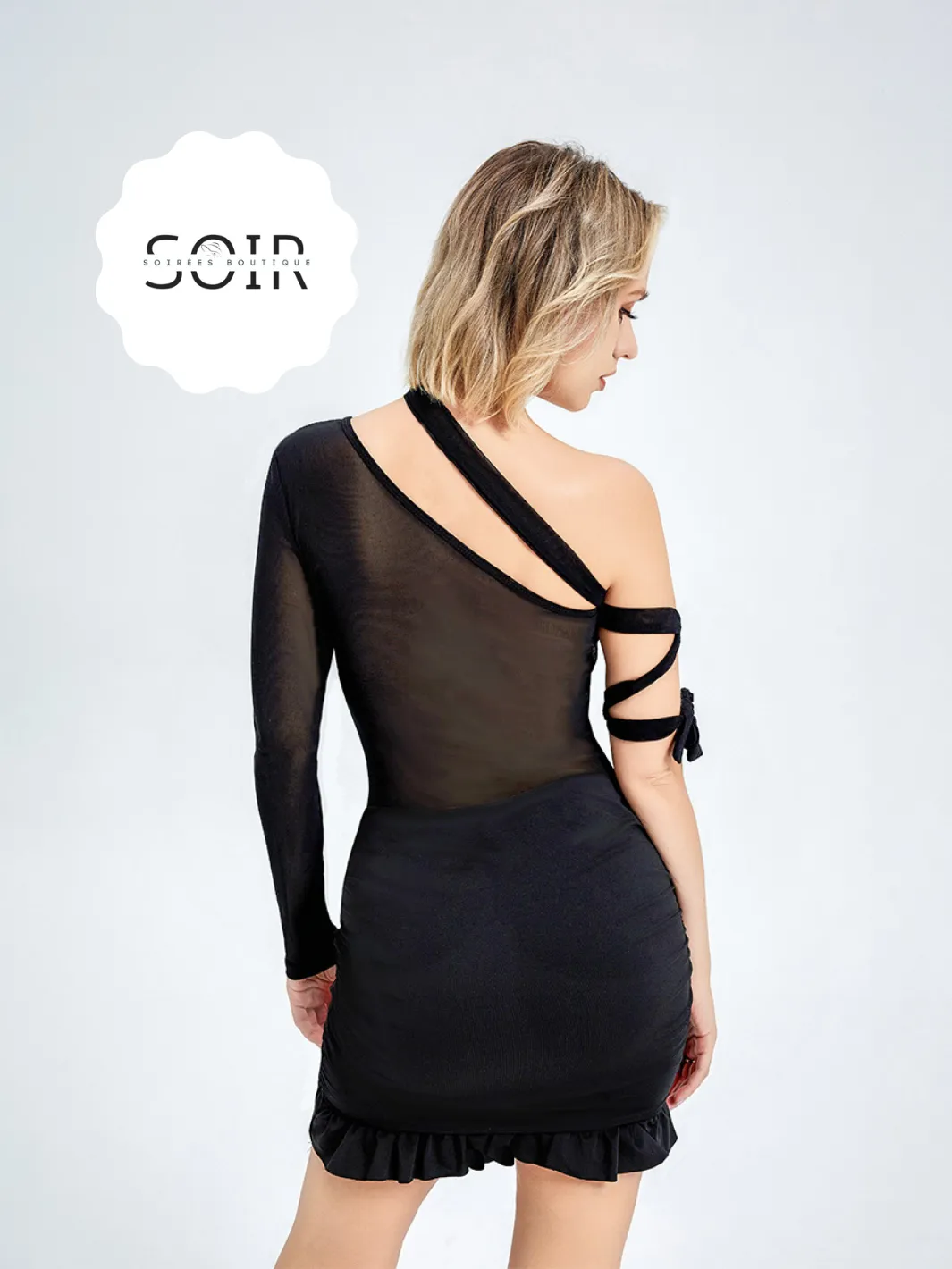 Noir Lustrous Lineament Dress