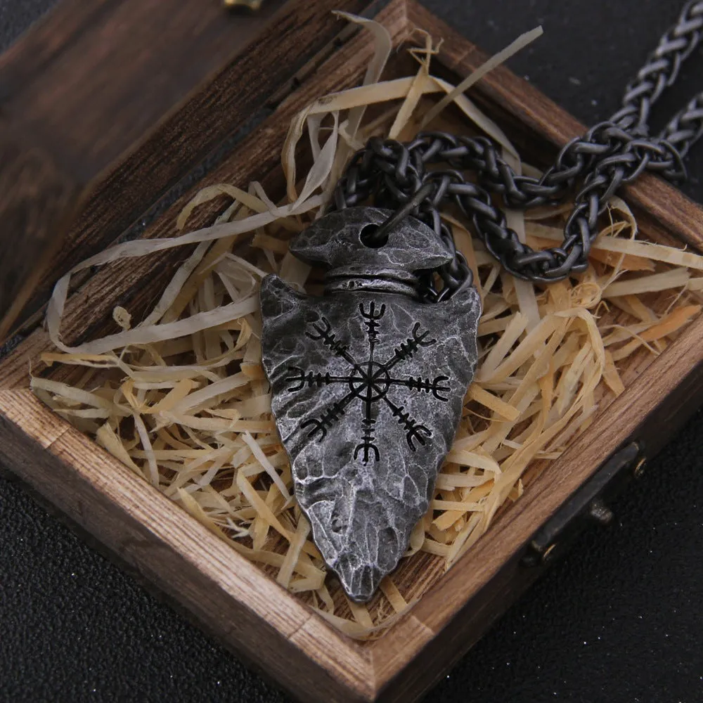 NordicNavi Compass Rune Necklace - Viking Pendant by The Nevermore