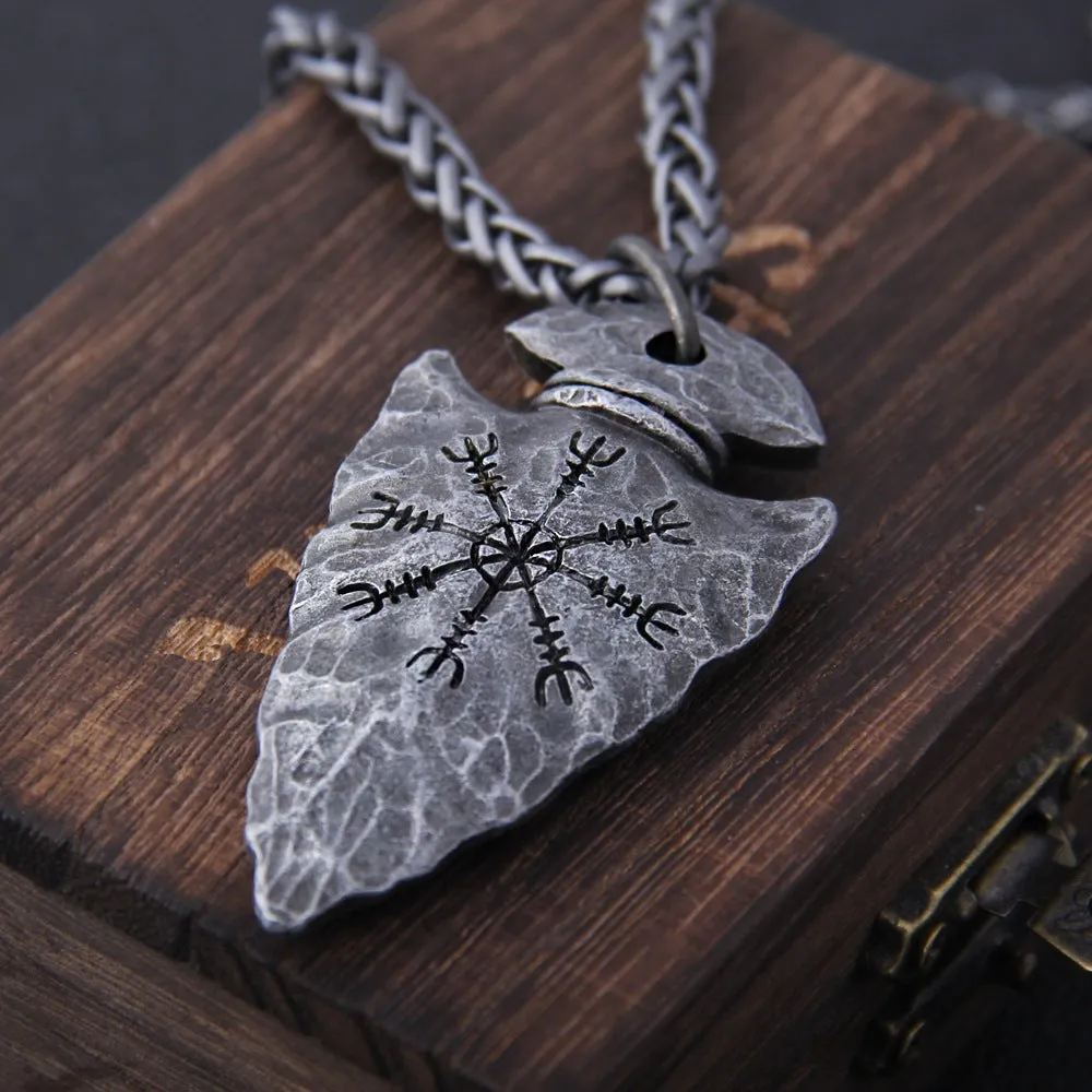 NordicNavi Compass Rune Necklace - Viking Pendant by The Nevermore