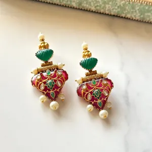 Nyssa Motif Carved Stone Earrings
