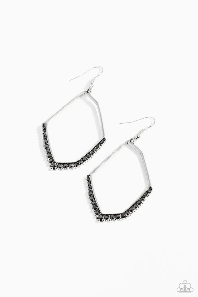 Paparazzi Earring ~ Bent on Success - Silver