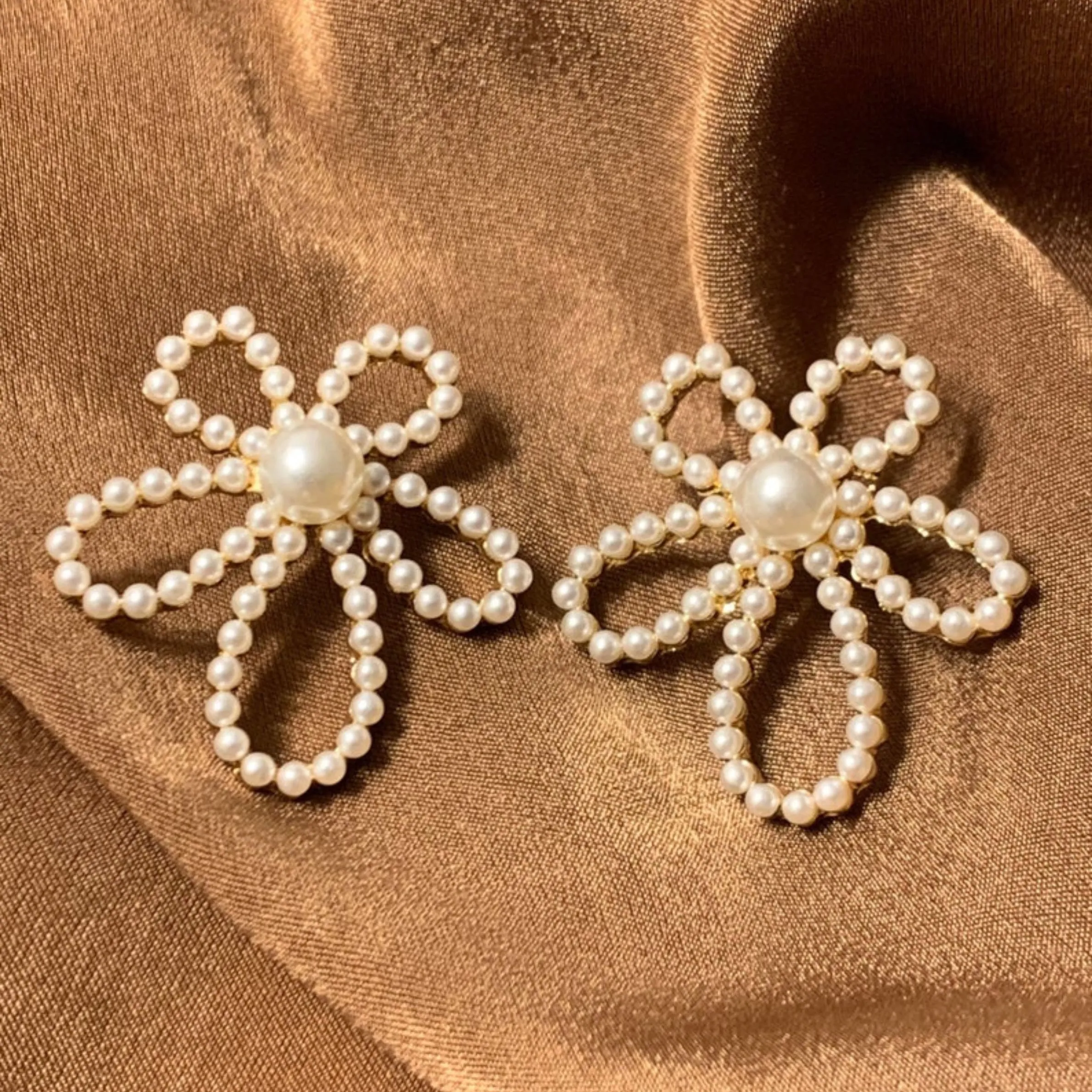 Pearl Blossom Flower Drop Earring