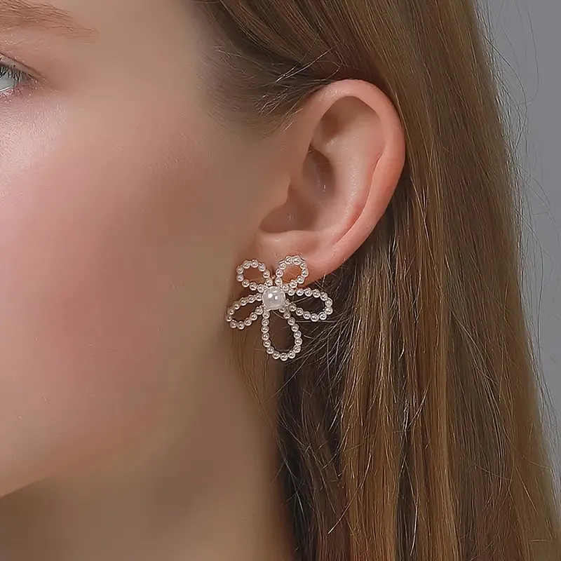 Pearl Blossom Flower Drop Earring