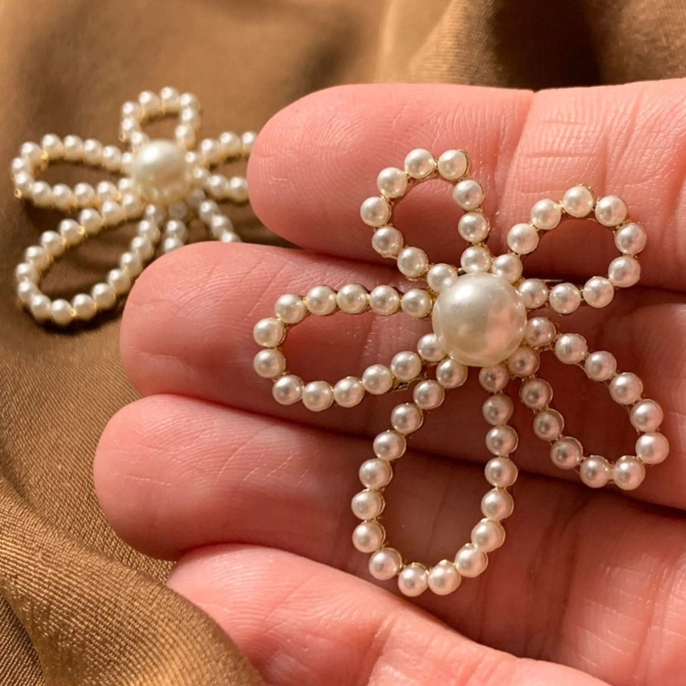 Pearl Blossom Flower Drop Earring