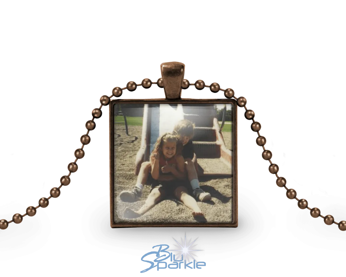 Personalized Photo Square Pendants