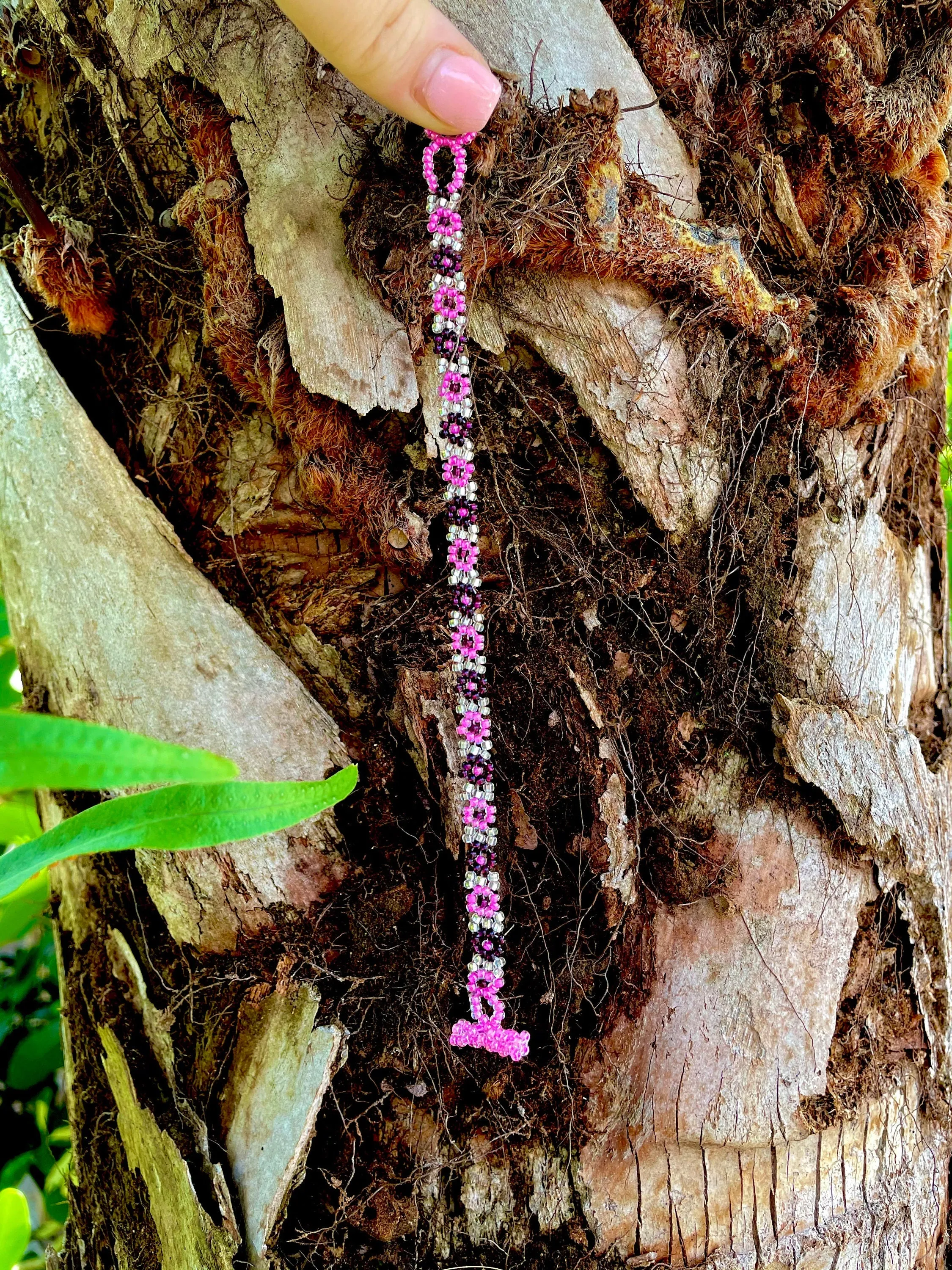 Pink Daisy Flower Bracelet