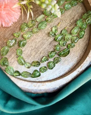 Premium Crystal Mala Necklace with Earrings - Stylish and Elegant