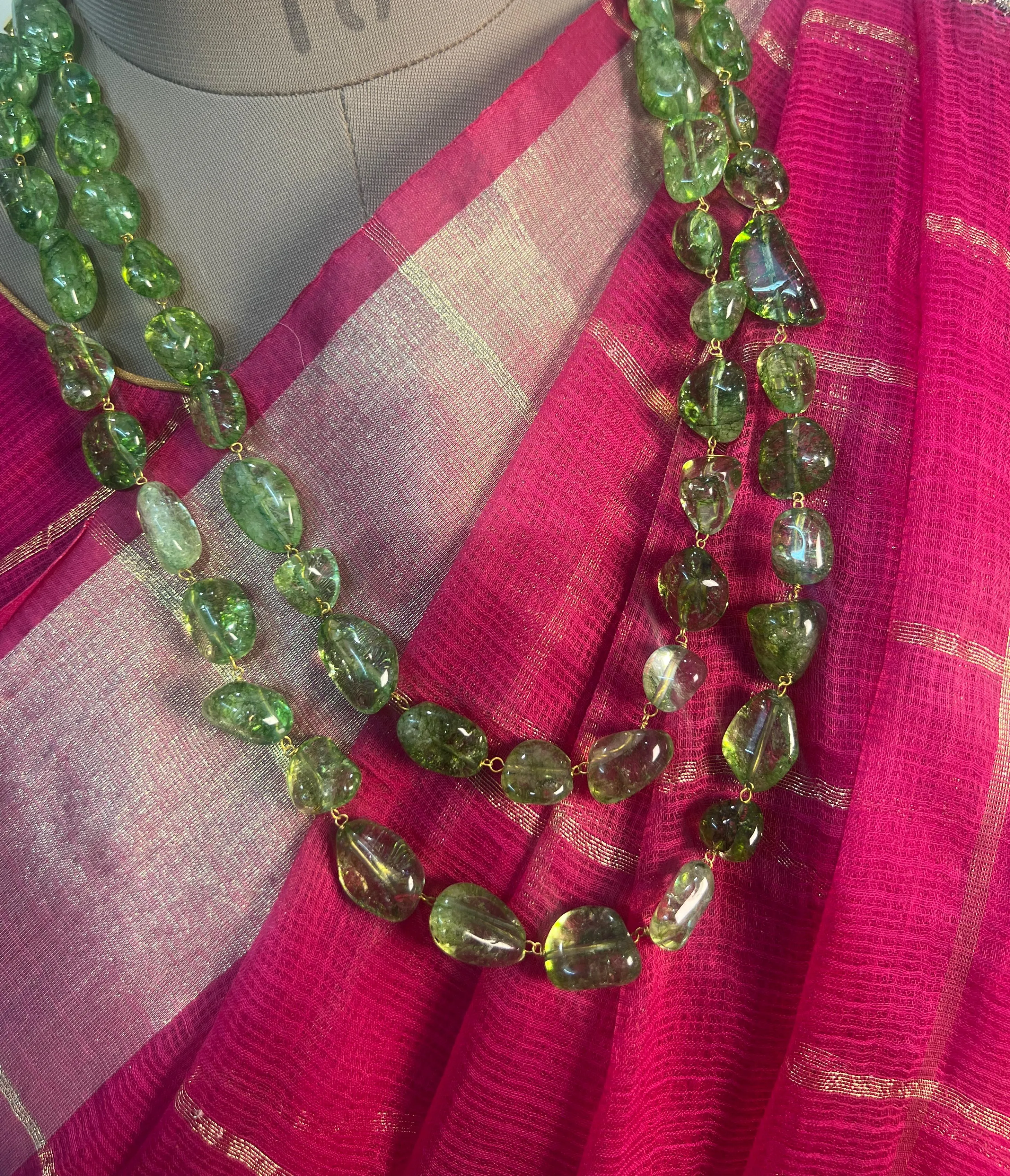 Premium Crystal Mala Necklace with Earrings - Stylish and Elegant