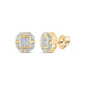 Radiant Gold and Diamond Square Earrings: A Timeless Sparkle