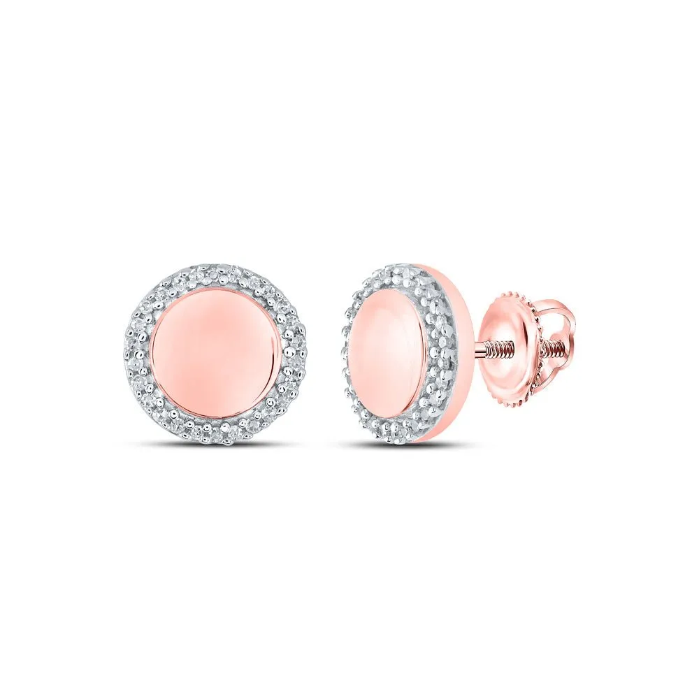 Radiant Rose Gold Diamond Circle Earrings: A Timeless Sparkle