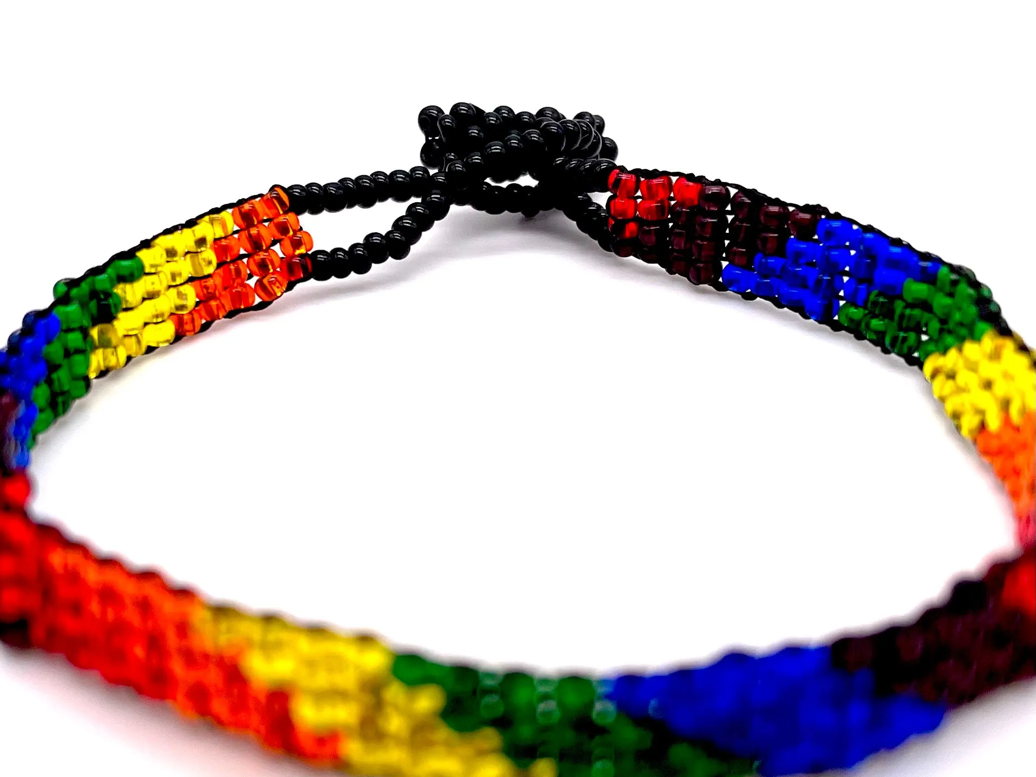 Rainbow Pride Skinny Boho Bracelet