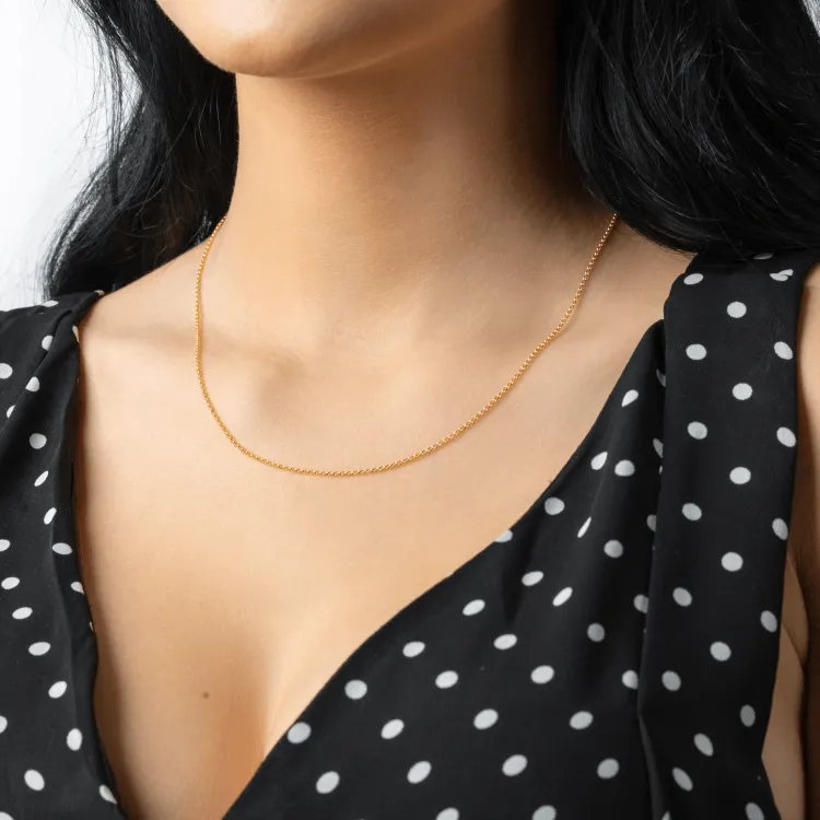 Real Gold 3D Big Heart Necklace with Hollow Rolo Chain 5724 CWP 1671