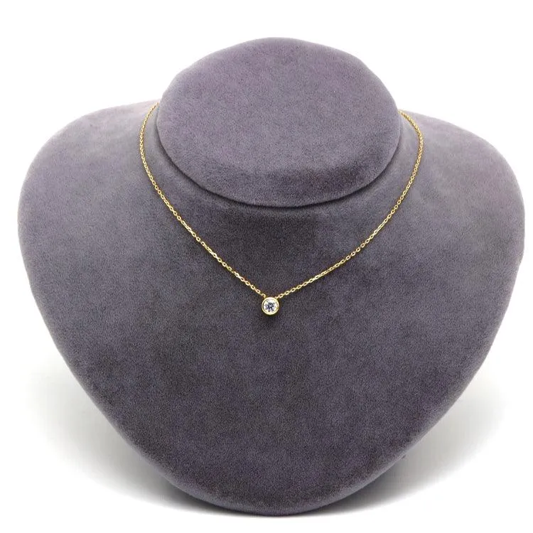 Real Gold Movable Stone Adjustable Size Necklace - Model 0105 N1435