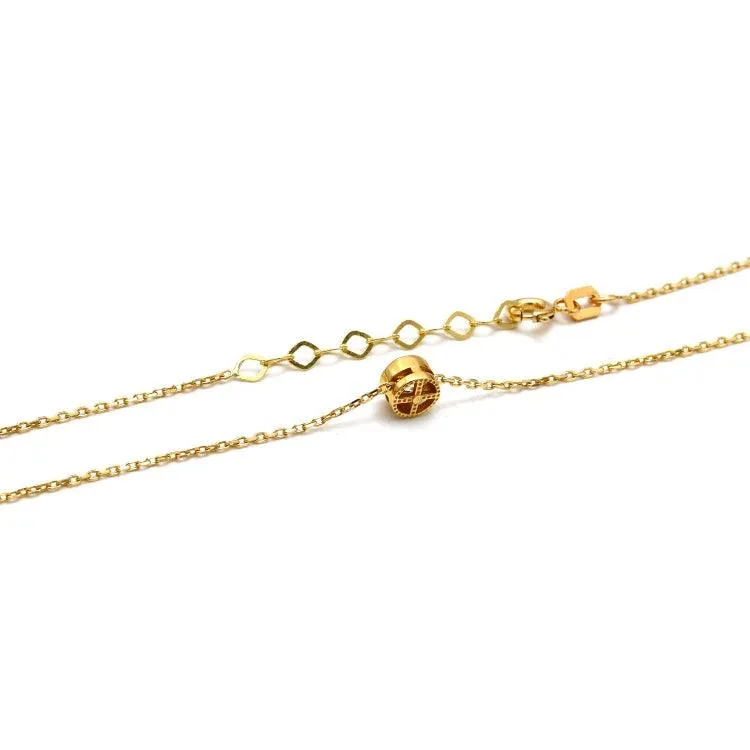 Real Gold Movable Stone Adjustable Size Necklace - Model 0105 N1435
