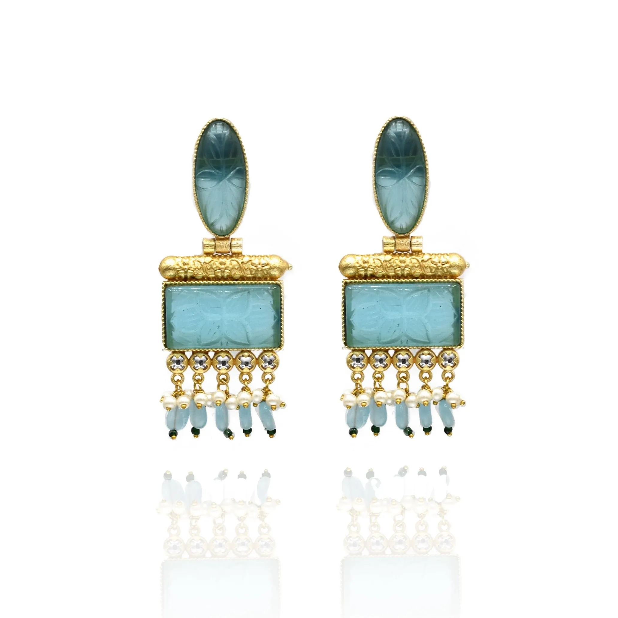 Rinki Carved Stone Earrings