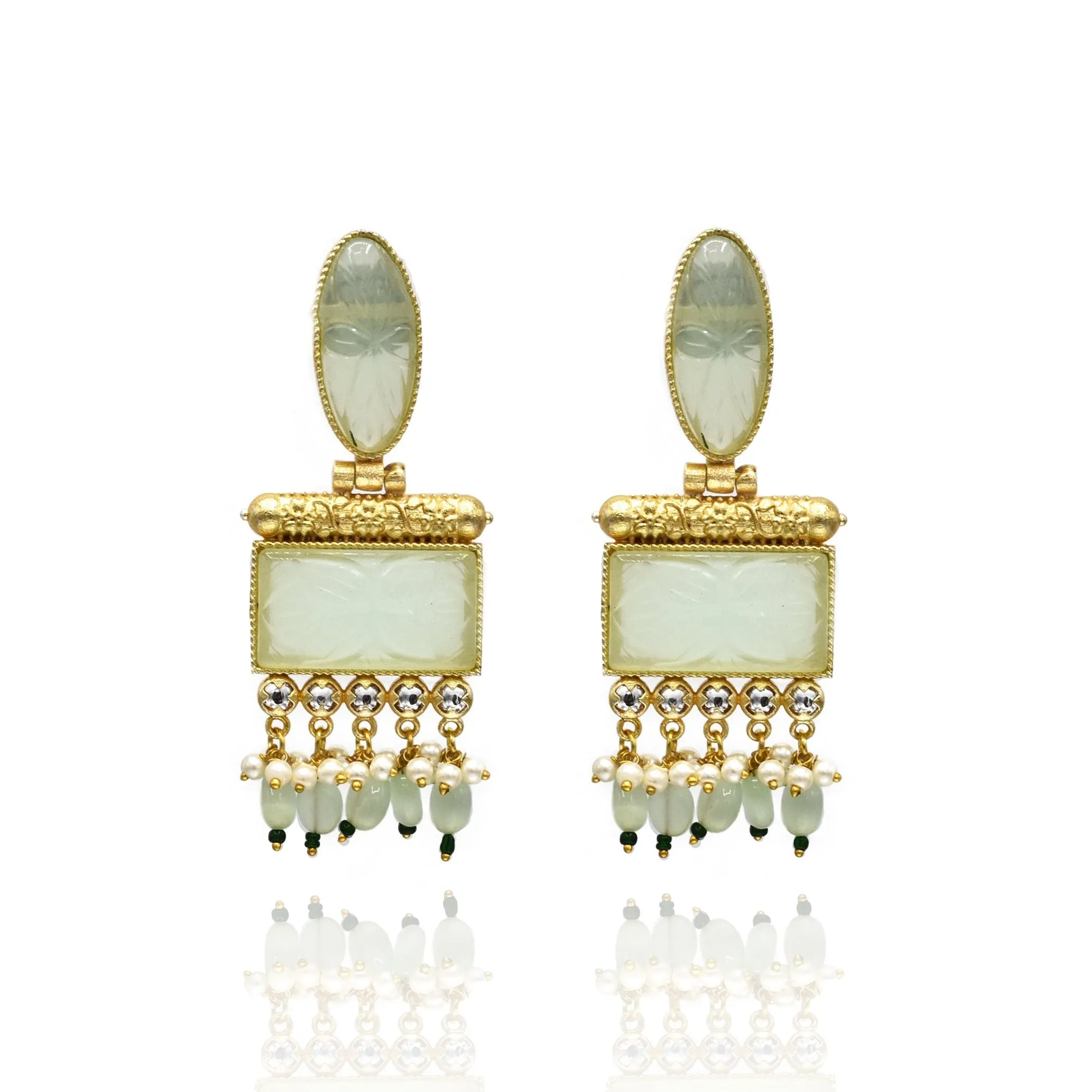 Rinki Carved Stone Earrings