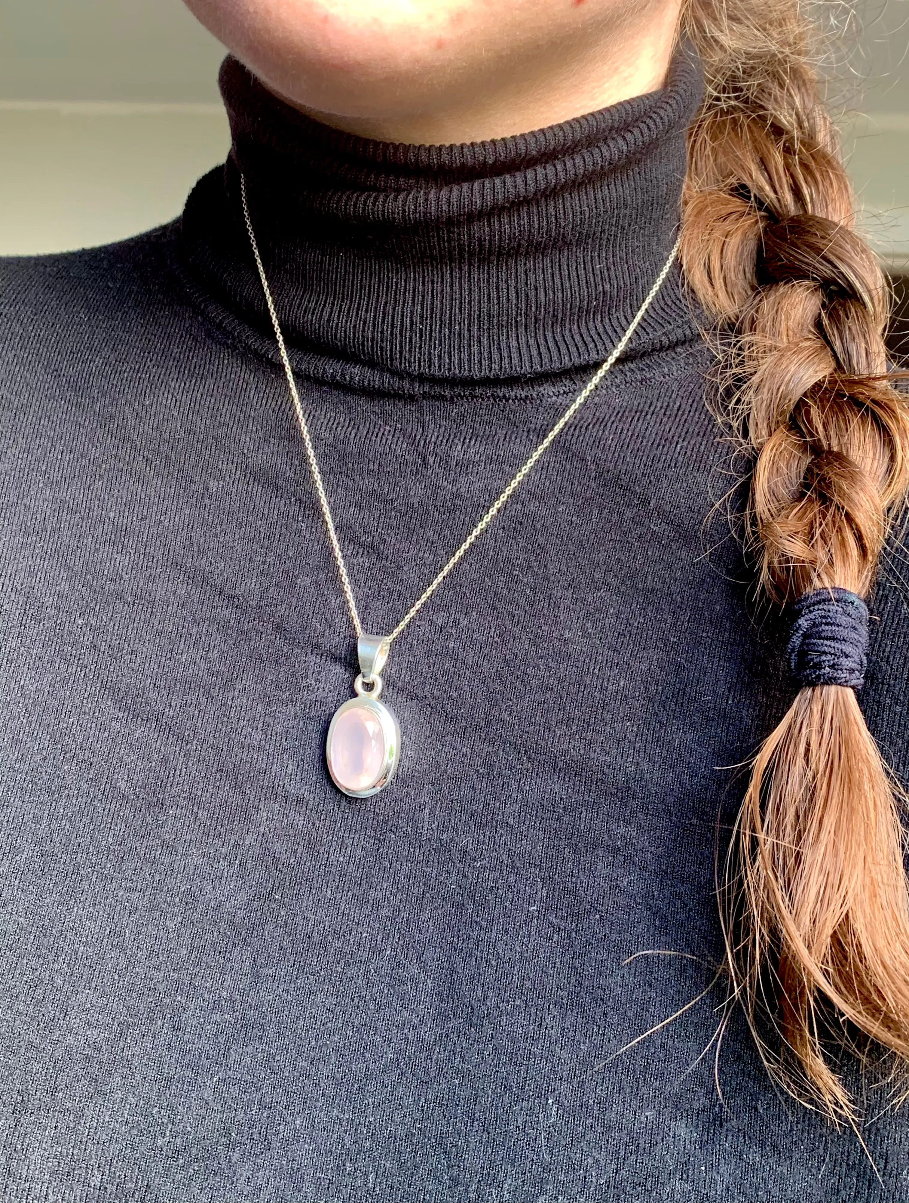 Rose Quartz Ansley Pendant - Faceted Reg. Oval
