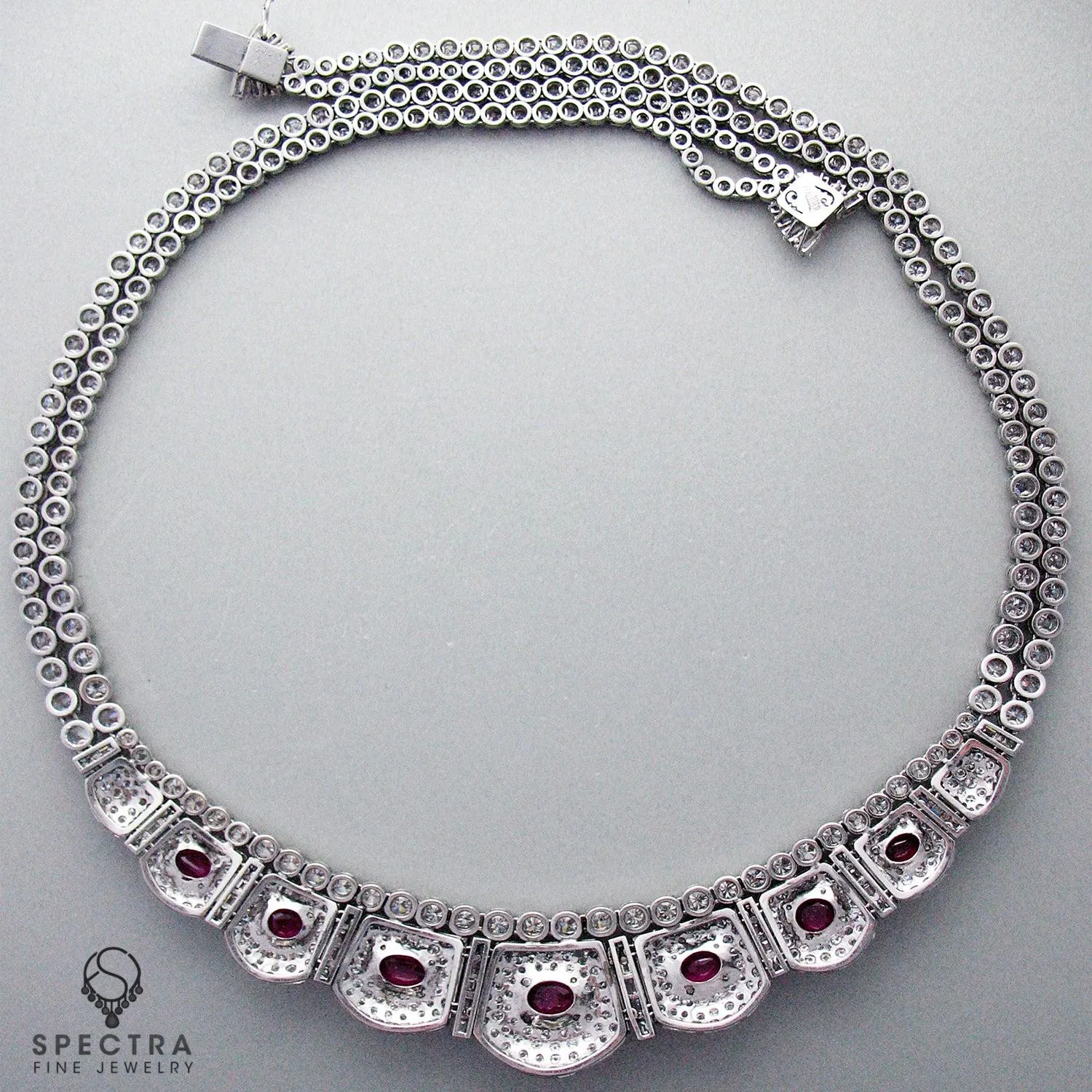 Ruby and Diamond Necklace in Platinum