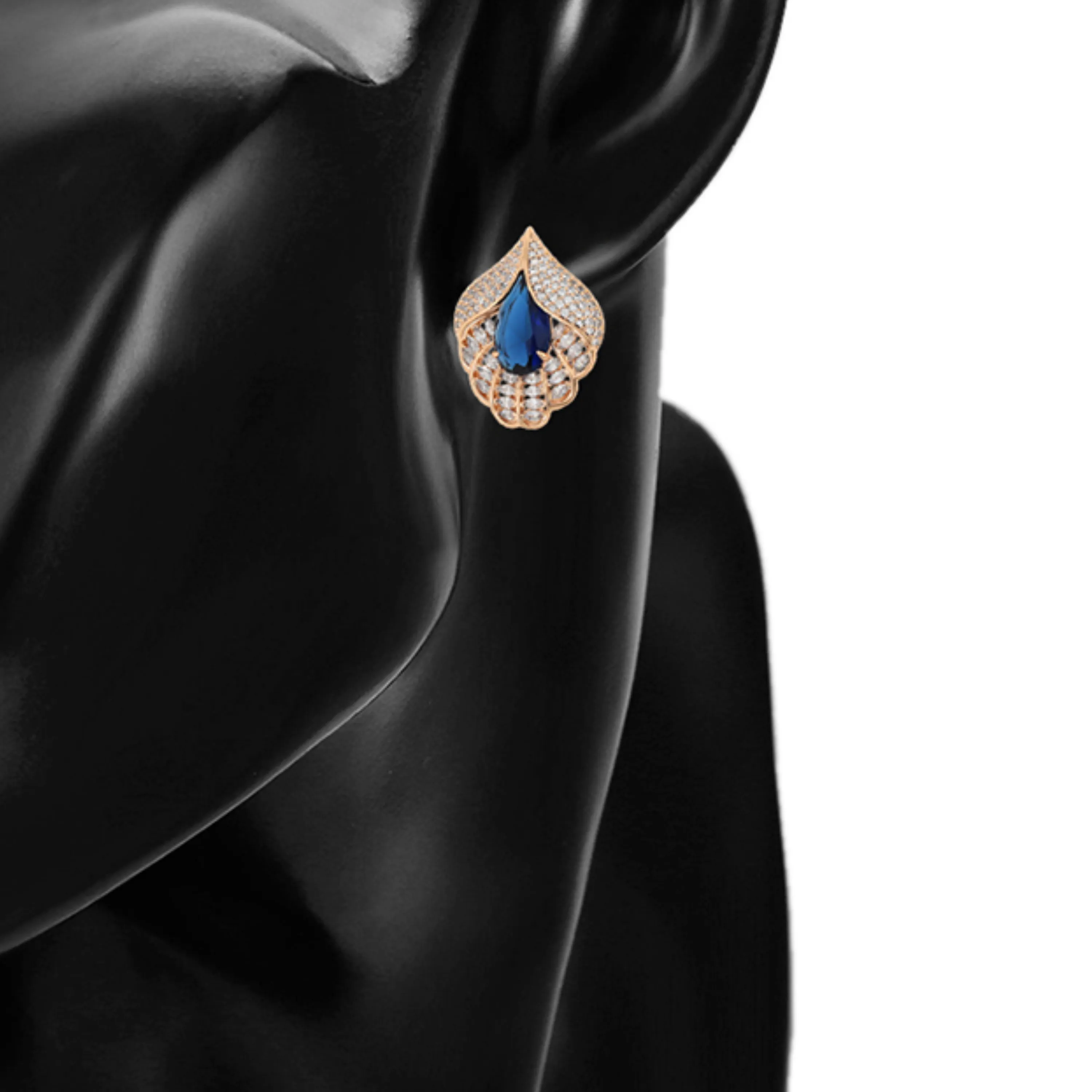 Sapphire Leaf Earrings