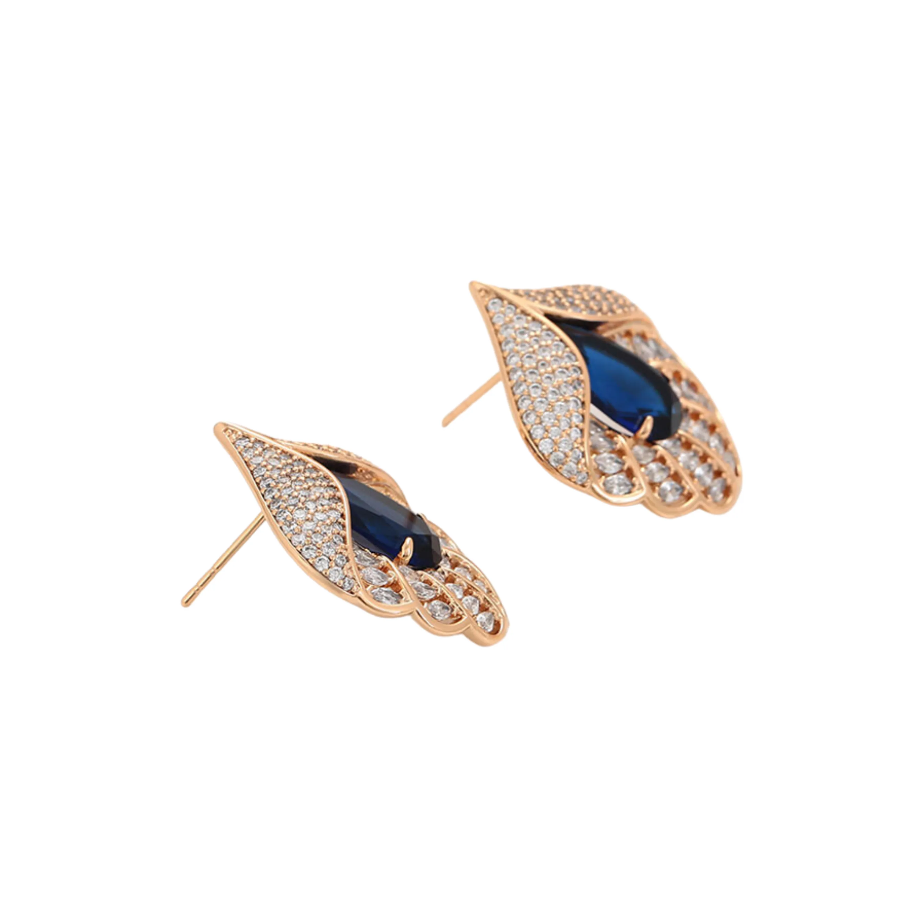 Sapphire Leaf Earrings