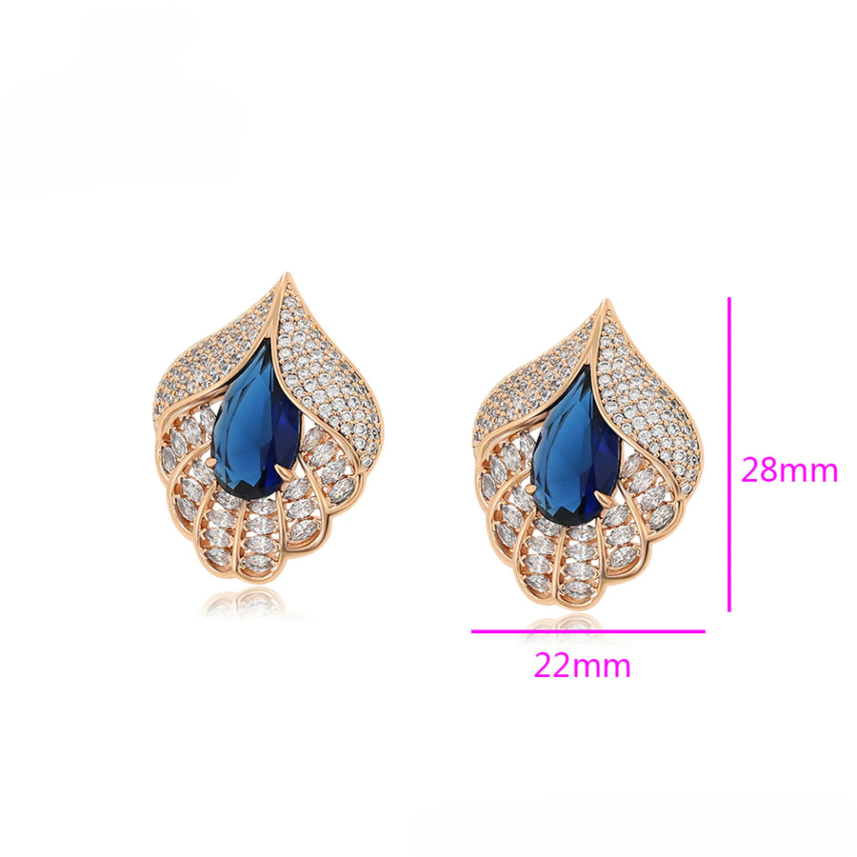 Sapphire Leaf Earrings