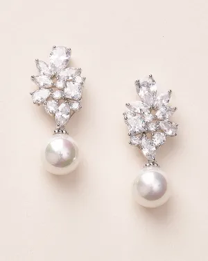 Serenity Pearl & CZ Earrings
