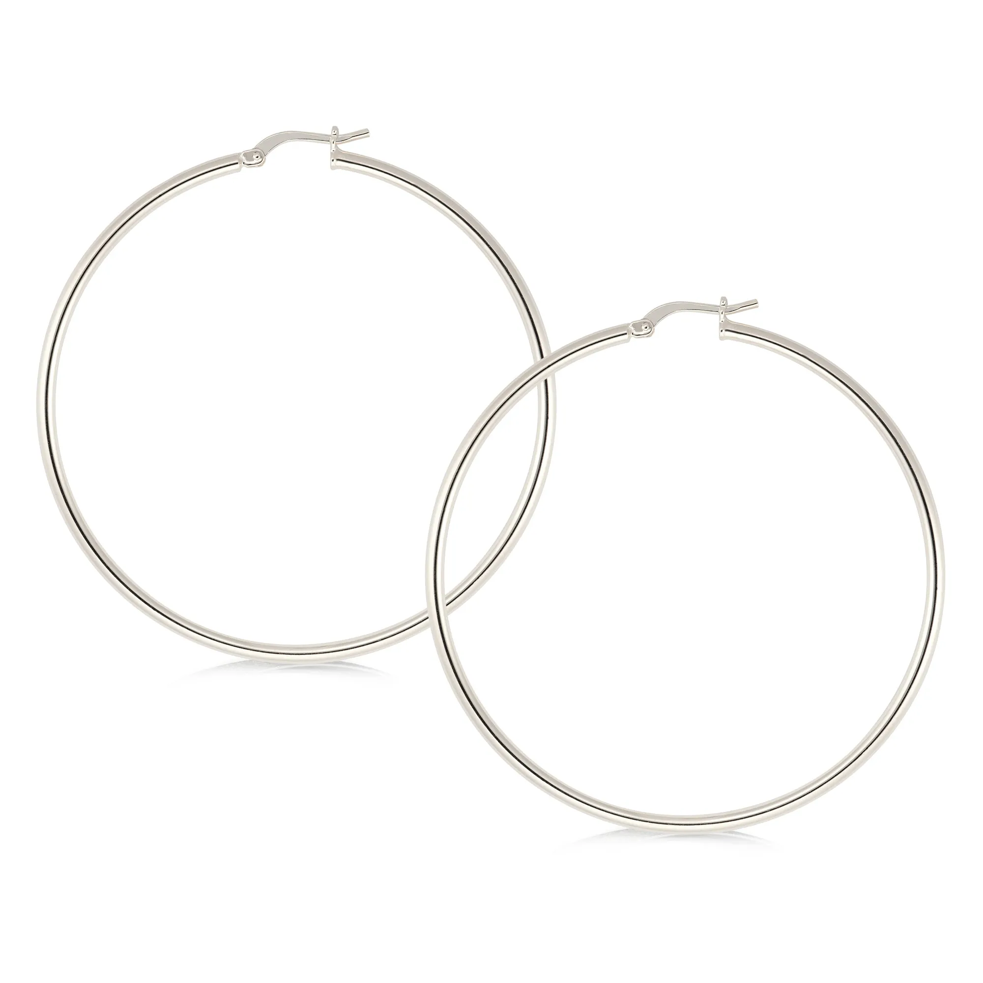 Silver Plated Plain Hoop Earring