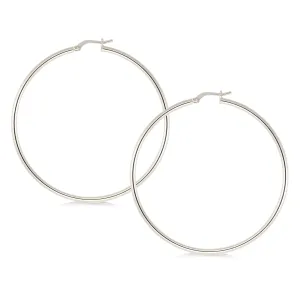 Silver Plated Plain Hoop Earring