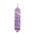 Silver Twist Point Pendant-Amethyst