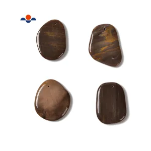 Smoky Wooden Jasper Irregular Shape Pendant Size 30x45mm Sold per Piece