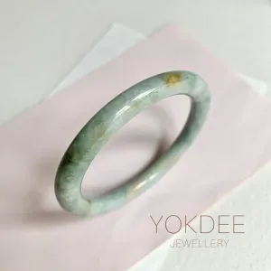 SOLD OUT: 50.7mm A-Grade Natural Light Bluish Green Modern Round Bangle No. 152031