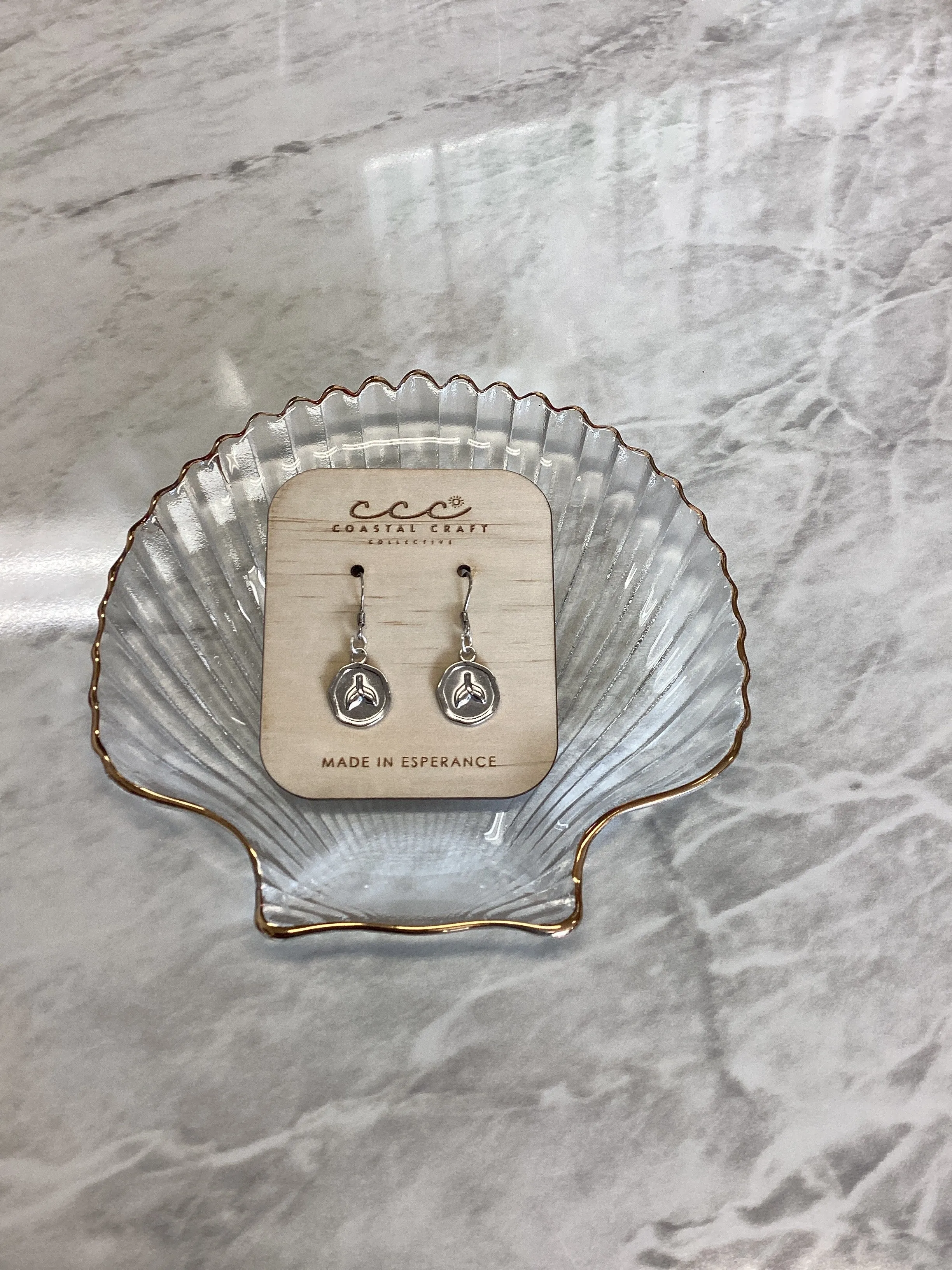 Solid Circle Whale Tail Drop Earring