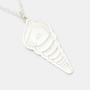 Spiral Shell Silver Pendant Necklace
