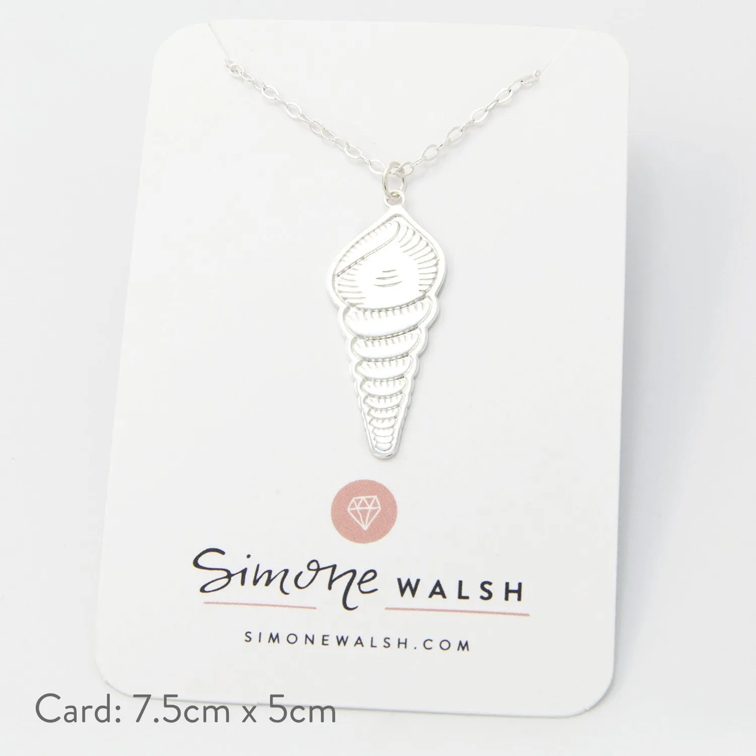 Spiral Shell Silver Pendant Necklace