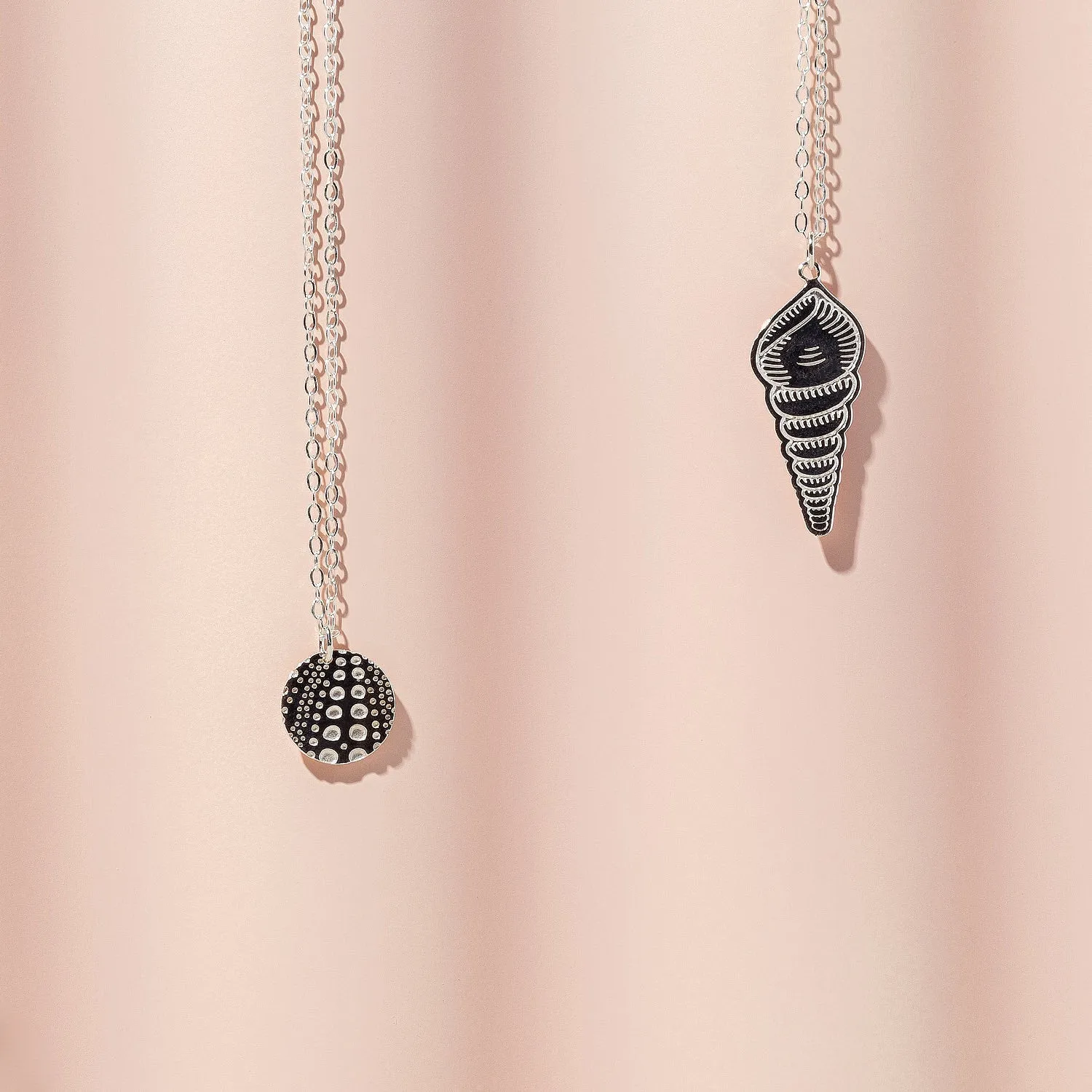Spiral Shell Silver Pendant Necklace