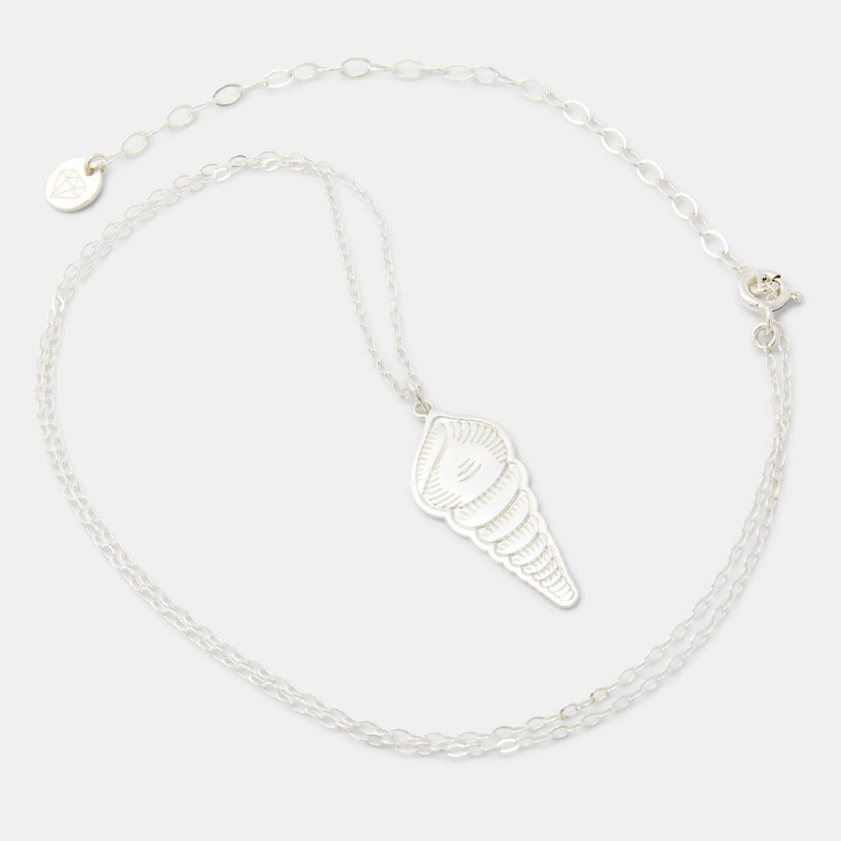 Spiral Shell Silver Pendant Necklace