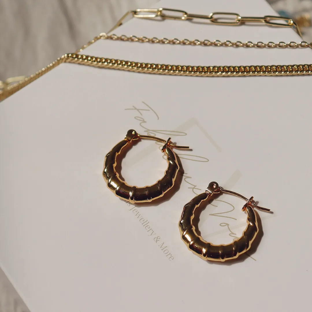 Steel Me Yellow Gold Twist Hoops