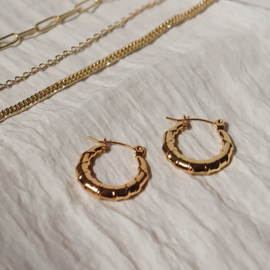 Steel Me Yellow Gold Twist Hoops