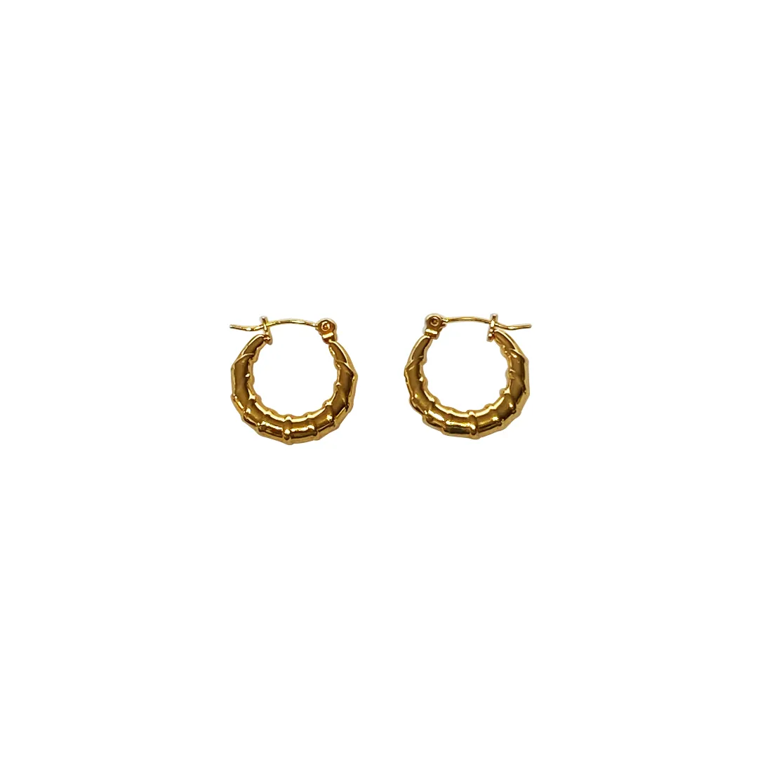 Steel Me Yellow Gold Twist Hoops