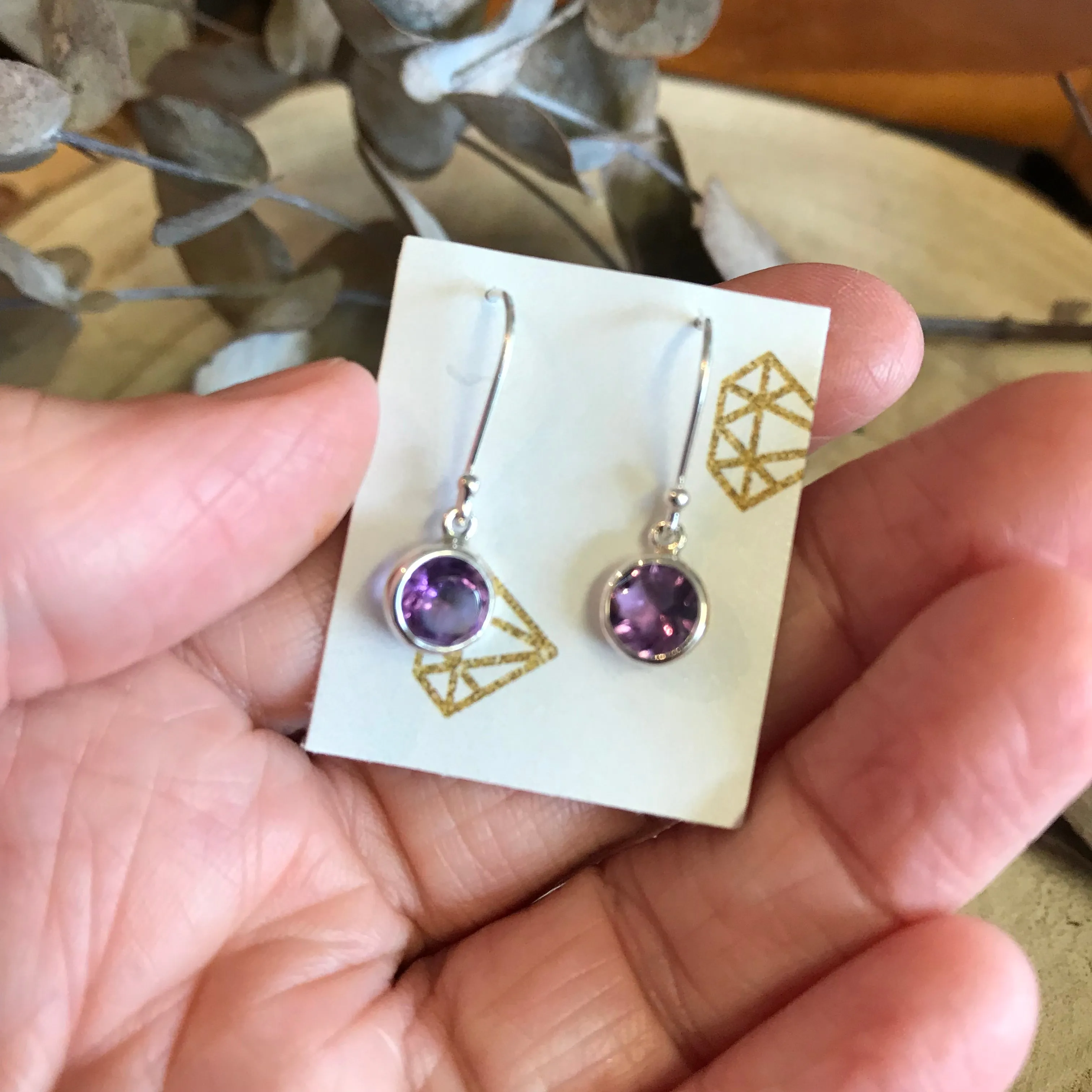 Sterling Silver Amethyst Drop Earrings SKU 23183