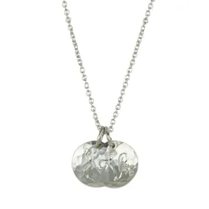 Sterling Silver E and V Initial Pendant Necklace with Diamonds