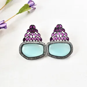 Studded Cabochon Earrings