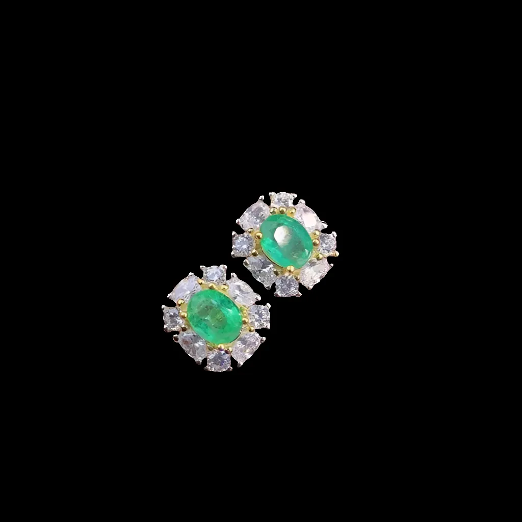 Stylish Emerald Stud Earrings