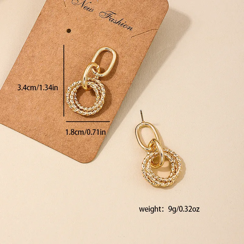 Stylish French Minimalist Metal Earrings for Women