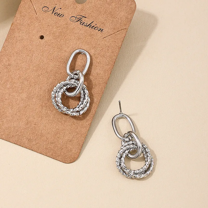Stylish French Minimalist Metal Earrings for Women