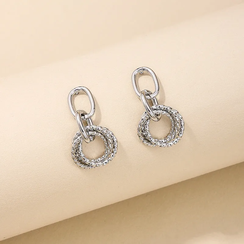 Stylish French Minimalist Metal Earrings for Women