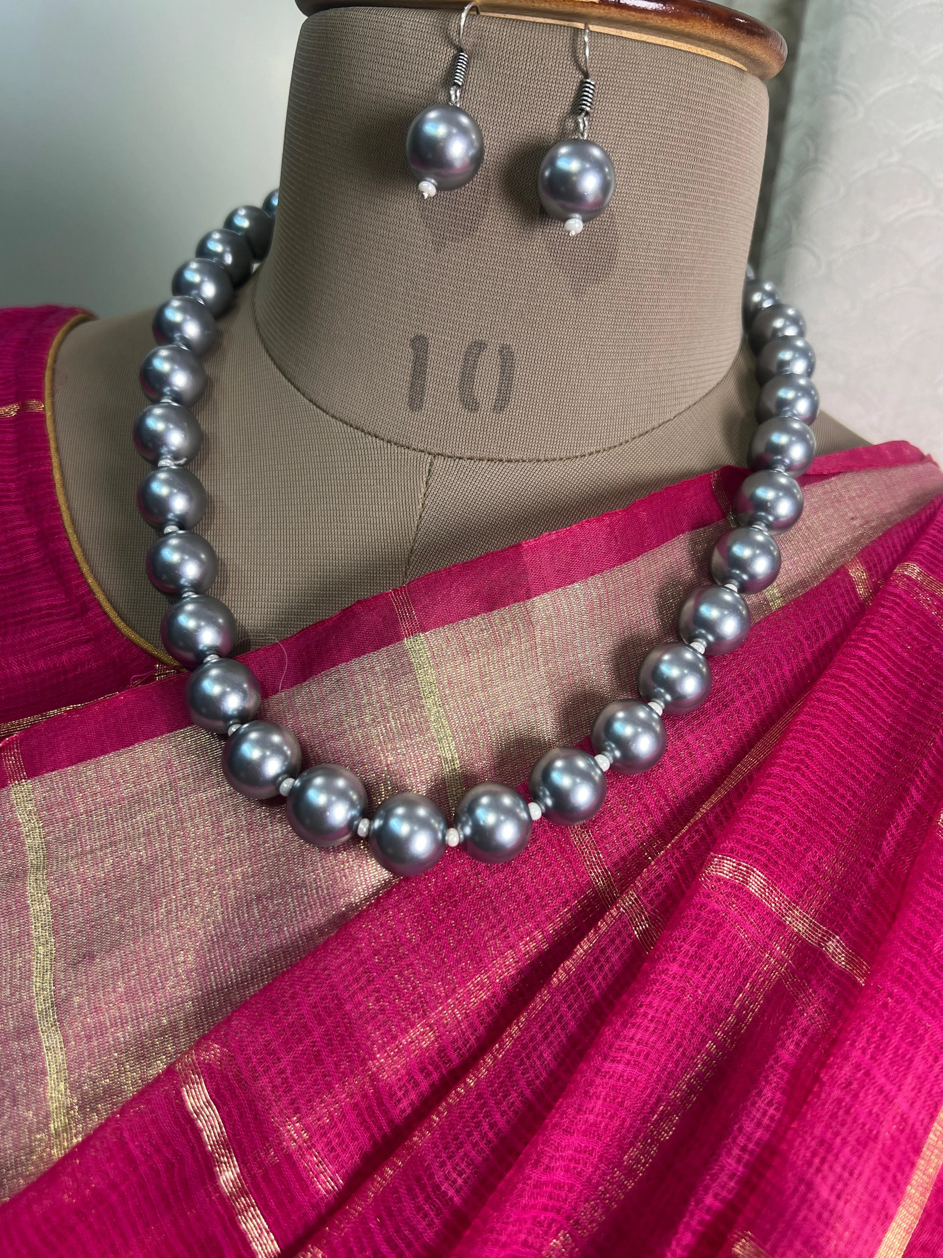Stylish Pearl Mala and Beautiful Earrings Set for Weddings & Events