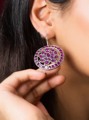 Stylish Pink Oxidized Earrings